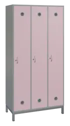 SSLN - 180 - 90 šatní skříň 3-dvéřová, 1800x900x400 mm, kovové nohy, korpus šedý, dvířka pastelově r